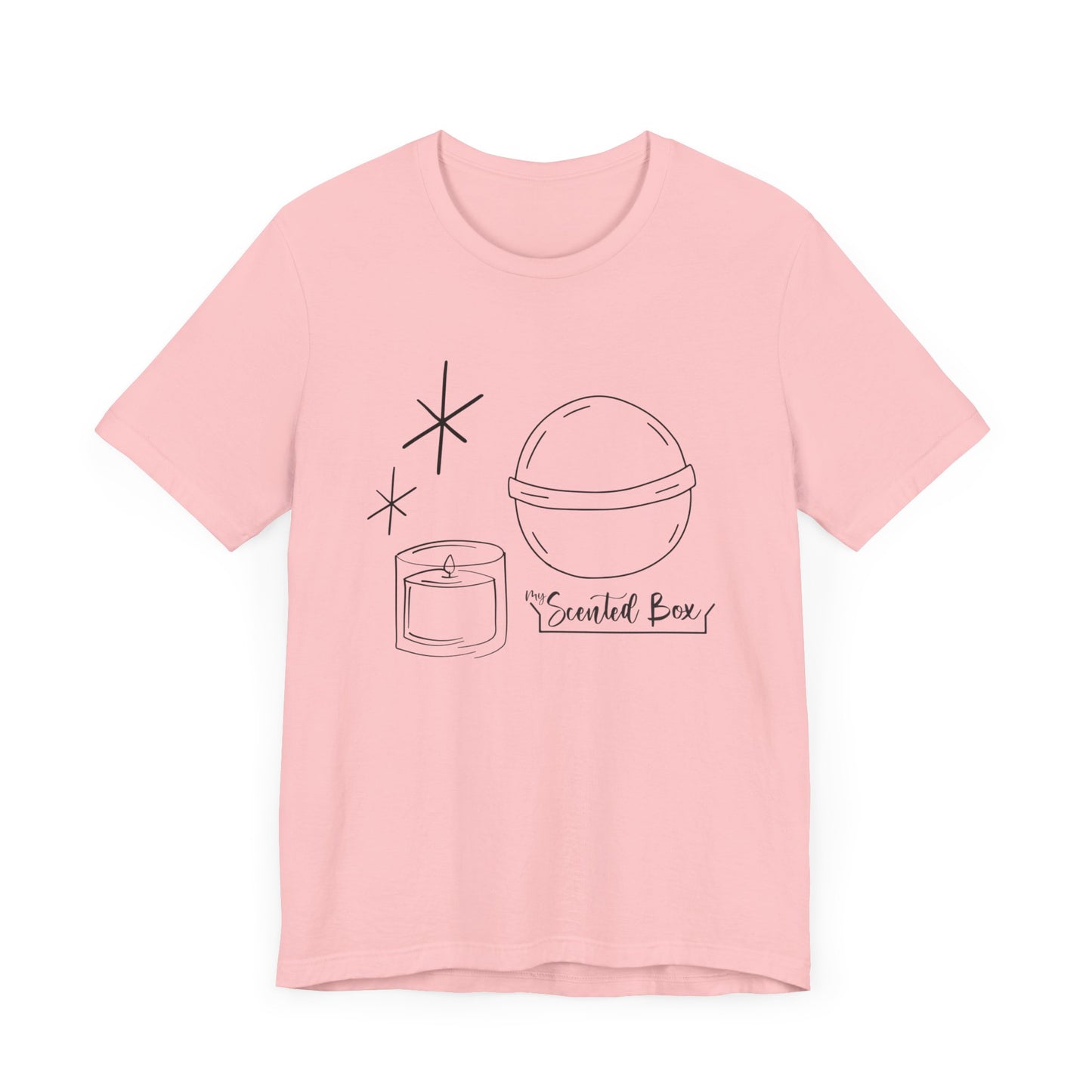 Sparkly Bath Bomb & Candle Spa Day Short Sleeve Soft Cotton T-shirt Jersey