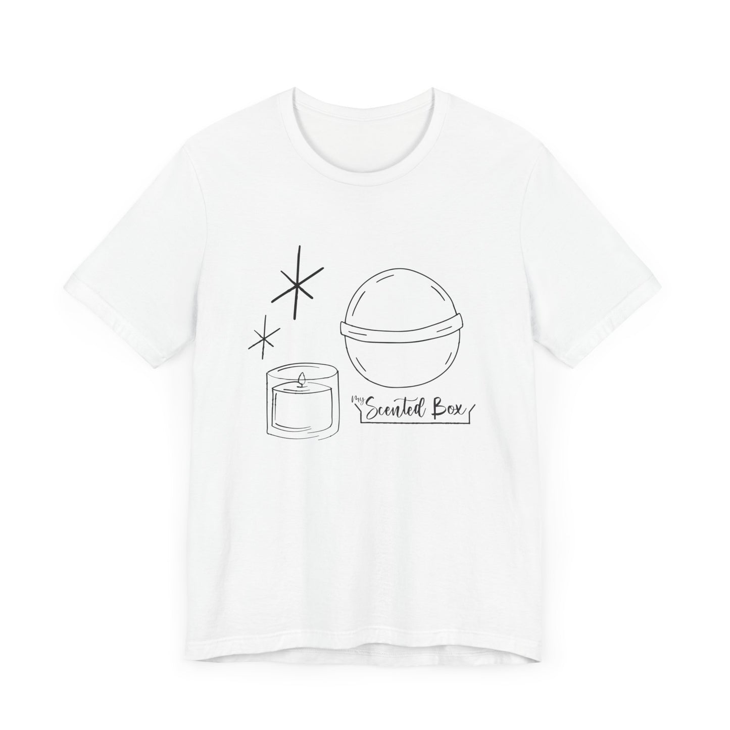 Sparkly Bath Bomb & Candle Spa Day Short Sleeve Soft Cotton T-shirt Jersey