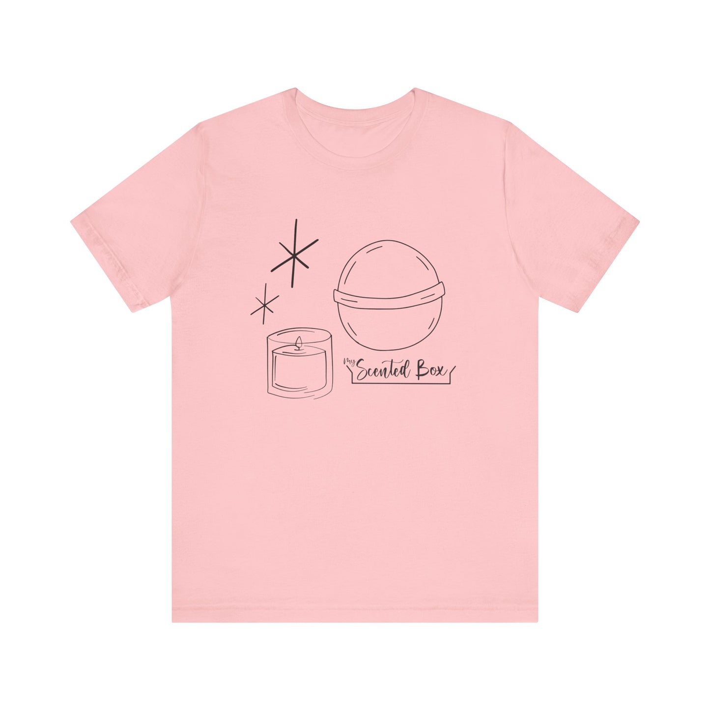 Sparkly Bath Bomb & Candle Spa Day Short Sleeve Soft Cotton T-shirt Jersey