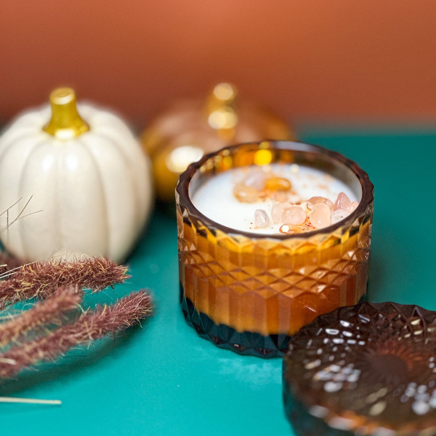 Modern Glass Vessel Candle for Fall Home Decor, Fall Friend Gift, Present for Women