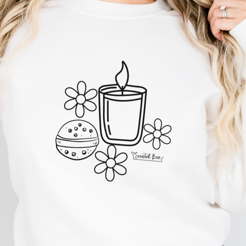 Candle with flowers Spa Day Crewneck Sweatshirt
