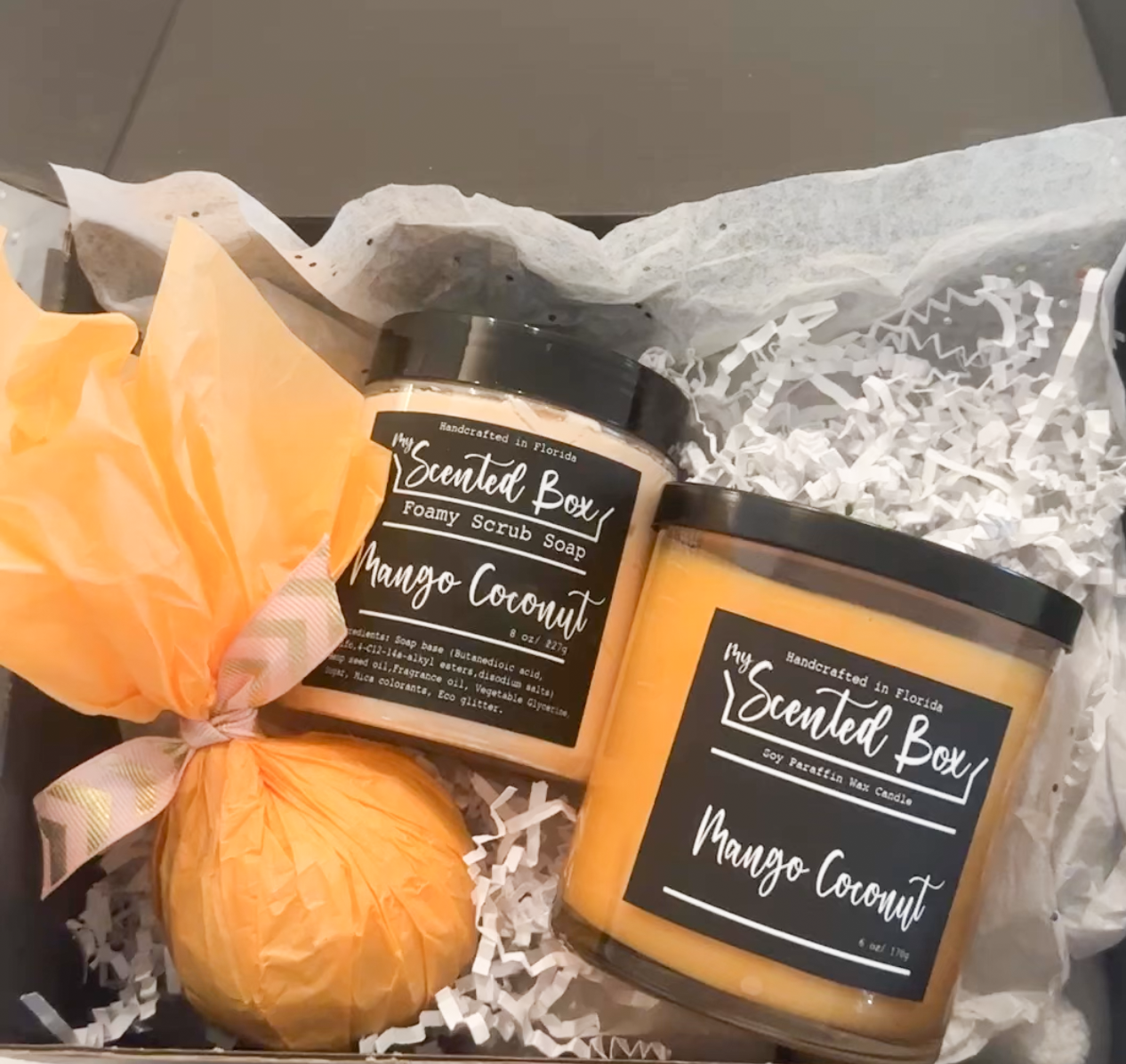 Spa Gift Box for Women, Pamper Me Bath Kit, Self Care Relaxation Pack, Candle Lover Gift Set for Fall Christmas