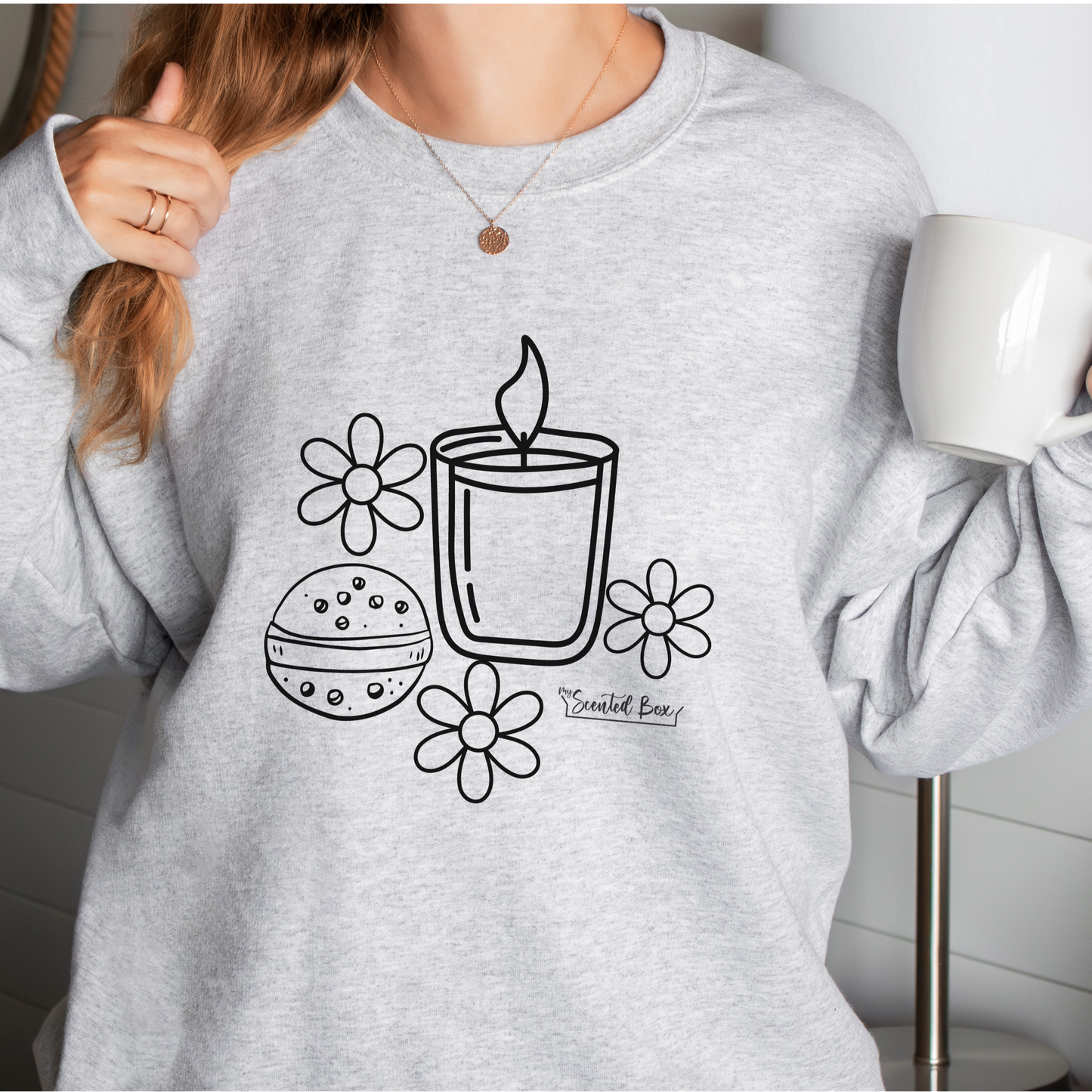 Candle with flowers Spa Day Crewneck Sweatshirt Heavy Blend™