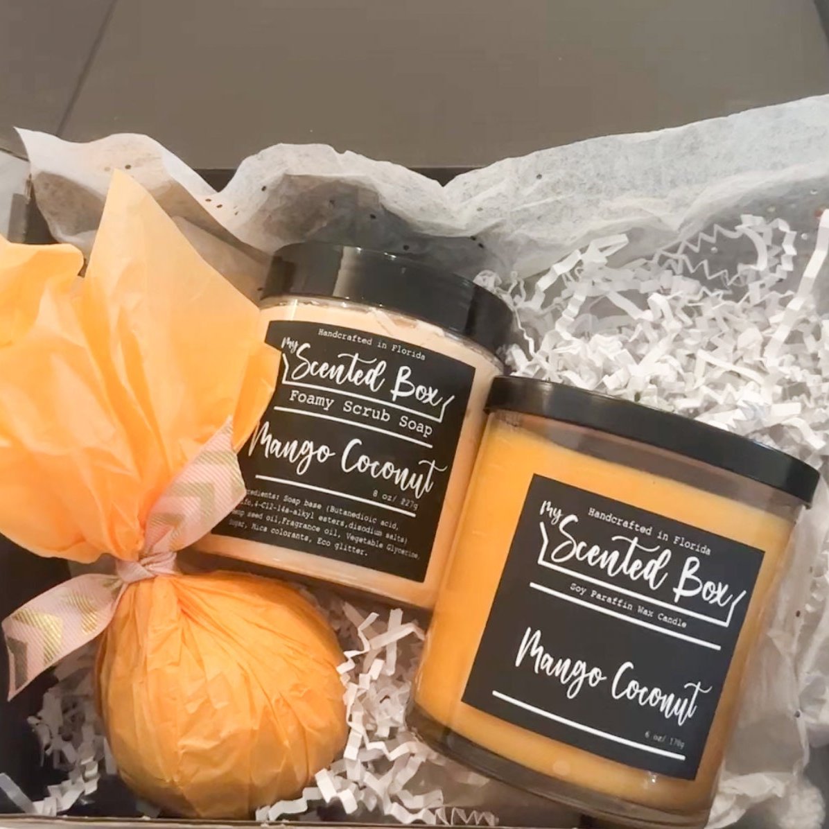 Spa Gift Box for Women, Pamper Me Bath Kit, Self Care Relaxation Pack, Candle Lover Gift Set for Fall Christmas