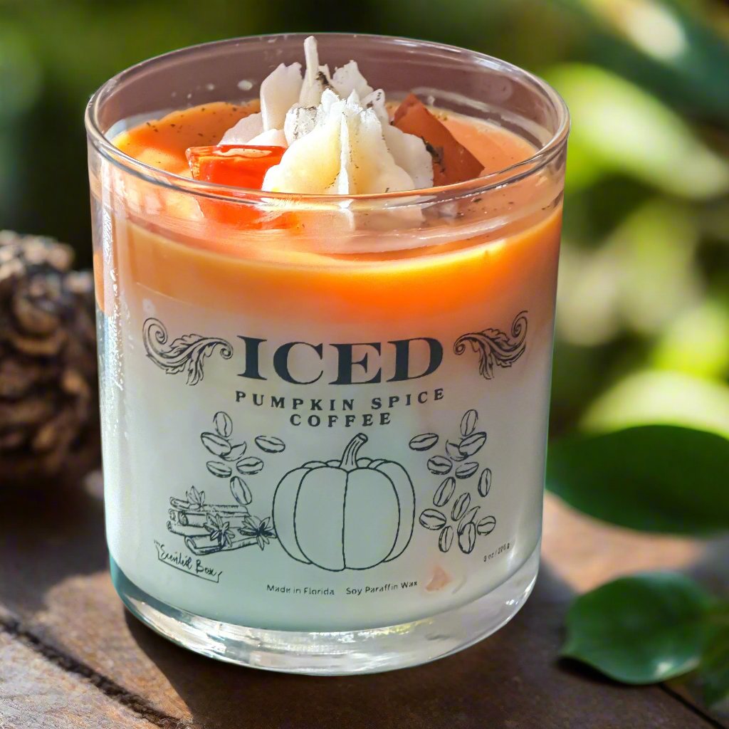 Iced Pumpkin latte Soy Paraffin Candle, Candle Lover and Coffee Enthusiast Gift