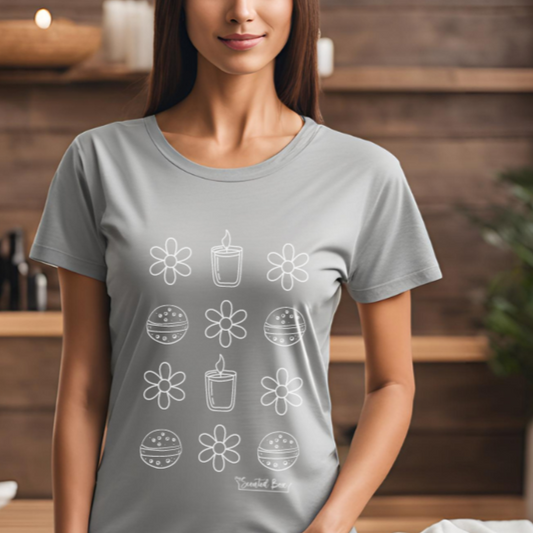 Flowery Candles Spa Day Jersey Short Sleeve Tee