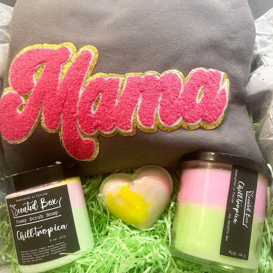 Mama Self Care Gift Box for Mother's Day, Sweatshirt Present for Sister, Friend Spa Kit Gift for Meditation, Anniversary Gift for Wife