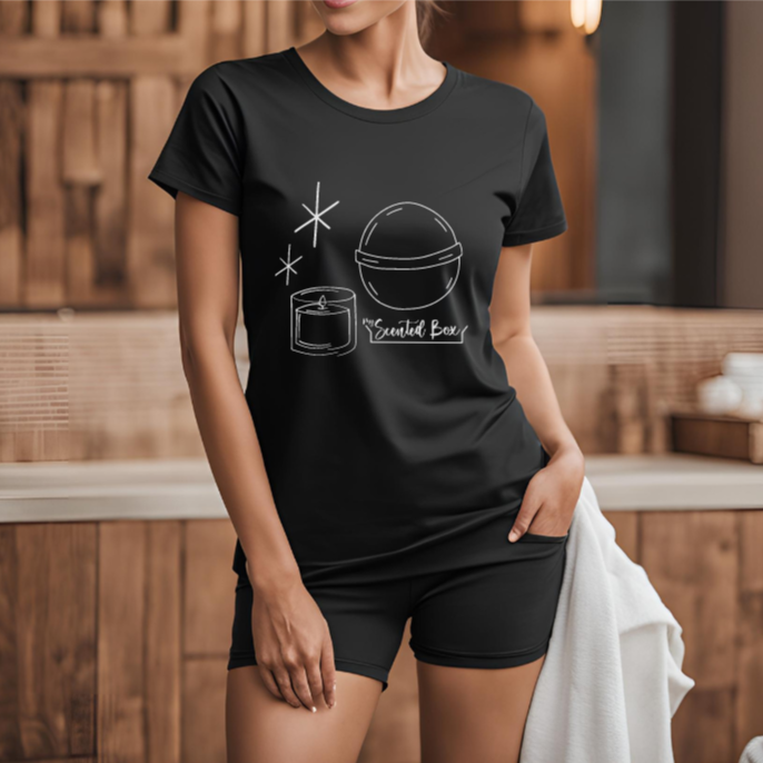 Sparkly Bath Bomb & Candle Spa Day Short Sleeve Soft Cotton T-shirt Jersey